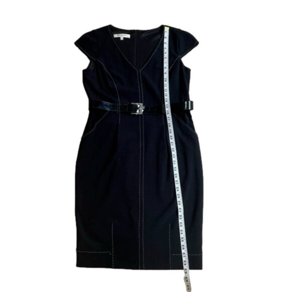 Evan Picone Black V neck Cap Sleeve Cocktail Dress Size 10 - Picture 6 of 6